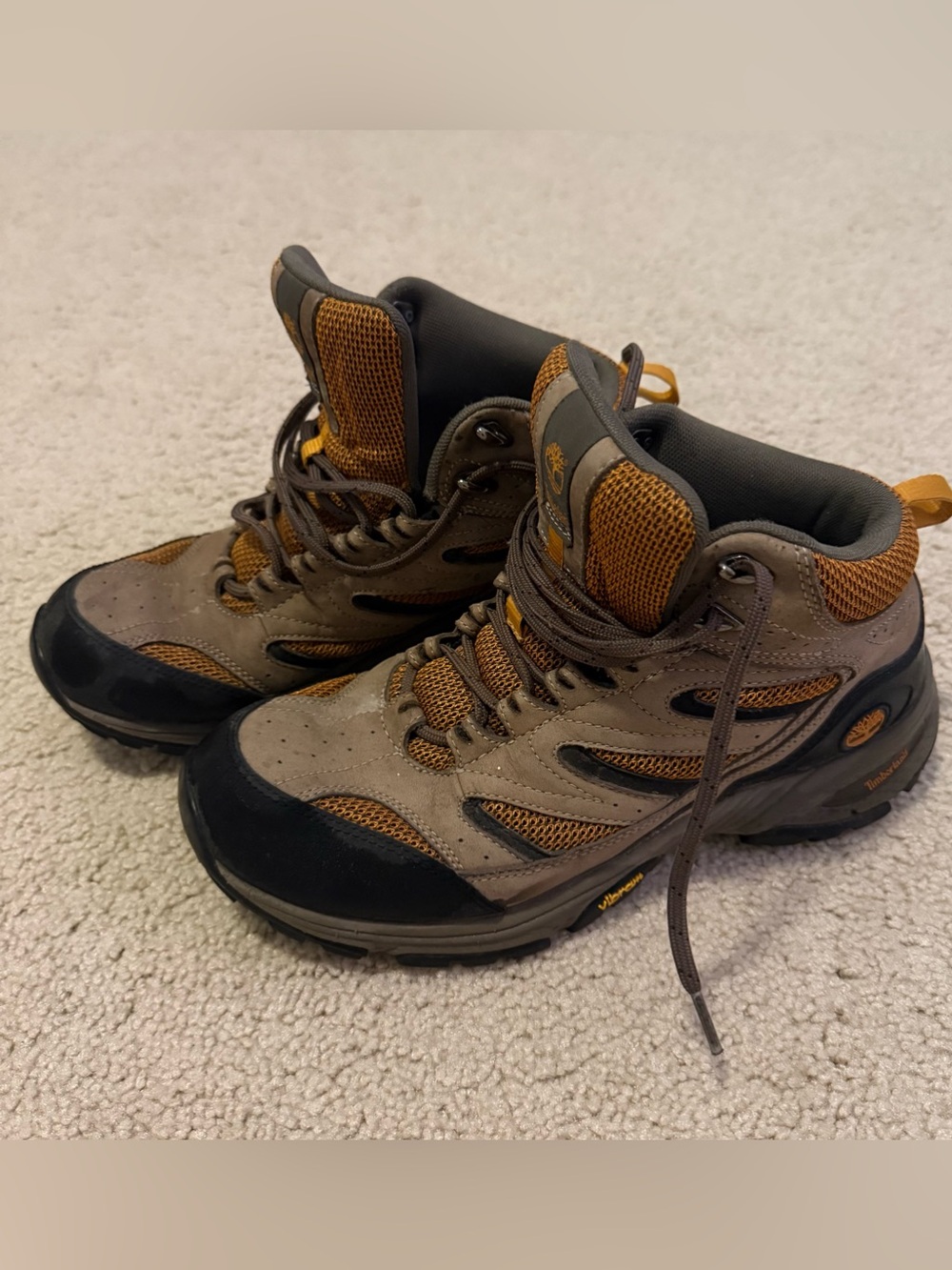 Timberland Men's Ledge Mid Hiking Boots Grey w Mesh Windows Size 9.5 Gorpcore